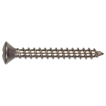 Hillman Sheet Metal Screw, #12 x 1 in, Stainless Steel Oval Head 100 PK 58999